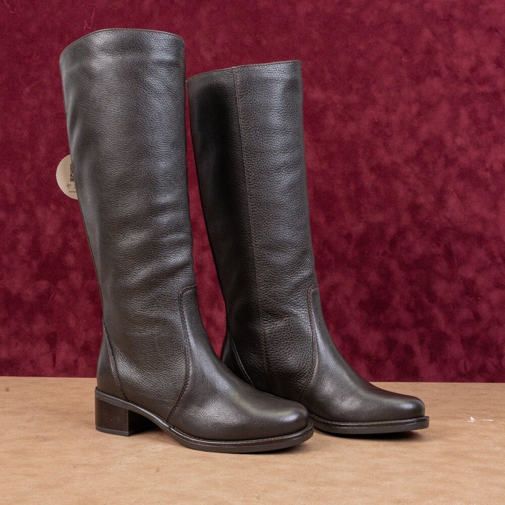 La Canadienne Women Bingo Brown Leather Waterproof Riding Slip Knee Boots sz 5